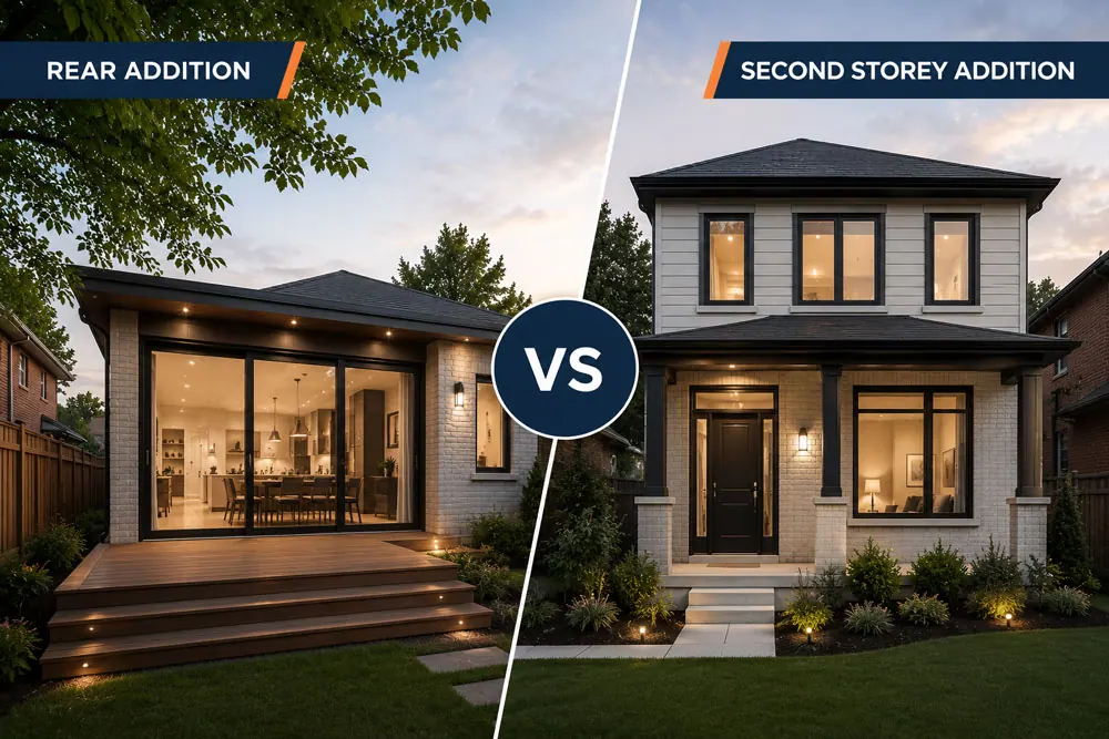 Rear Addition vs Second Storey Addition Toronto: Quick Comparison