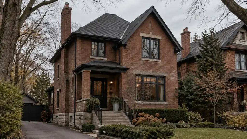 Older Toronto brick house before a renovate or rebuild decision