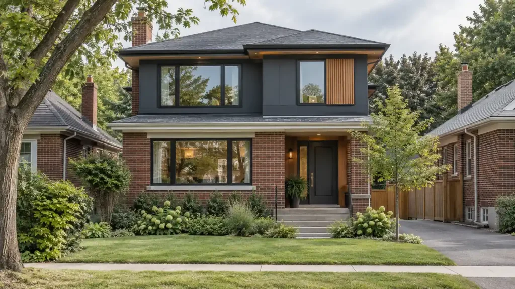Contemporary second storey above a Toronto brick bungalow concept