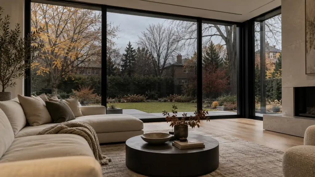 Contemporary Toronto home concept with large garden windows